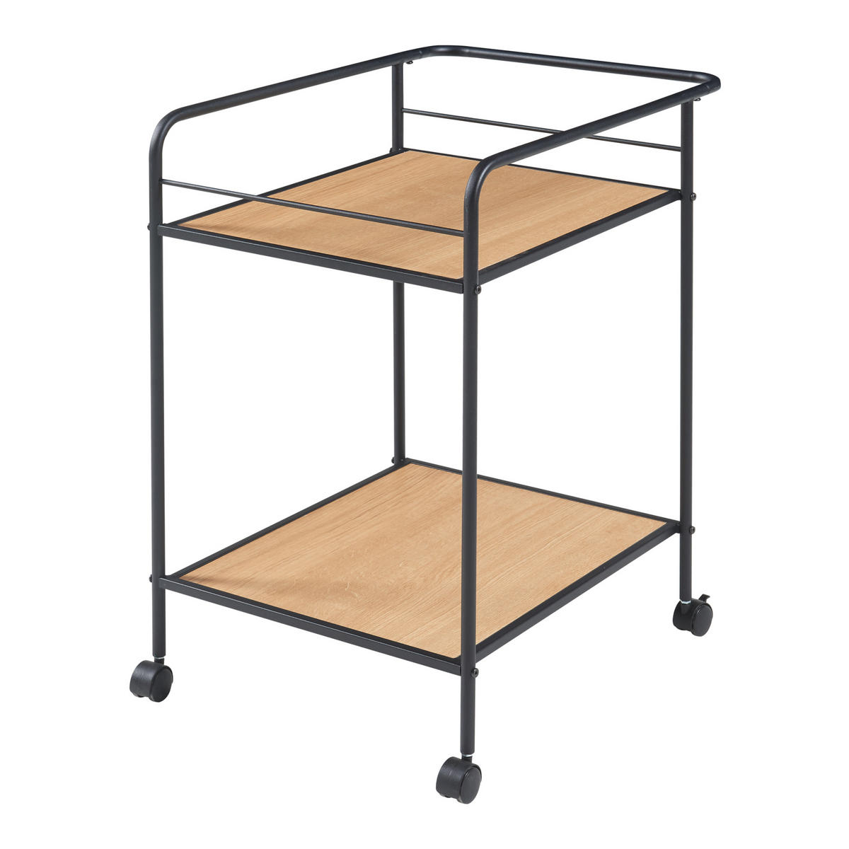 SERVIERWAGEN Hole - Eichefarben, Metall (62/72/45cm) - [en.casa]