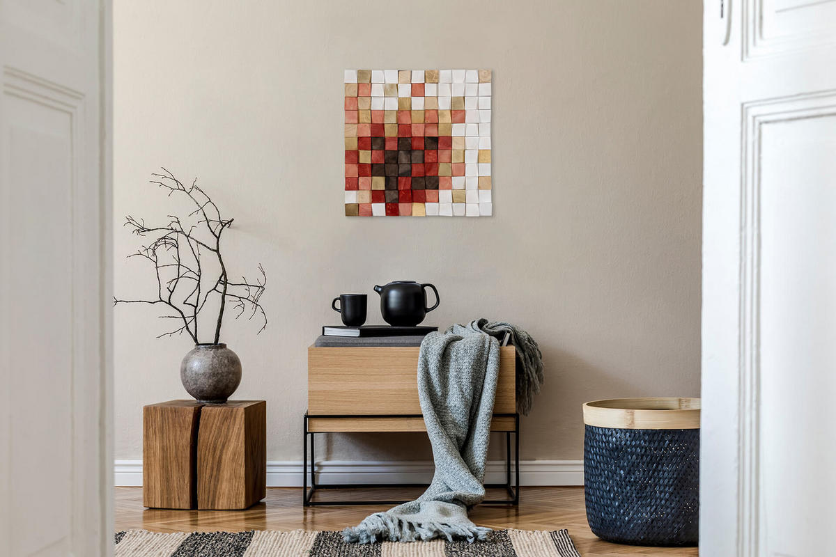 HOLZBILD Rot 75/75 cm - Rot, Holz (7/75cm) - KUNSTLOFT