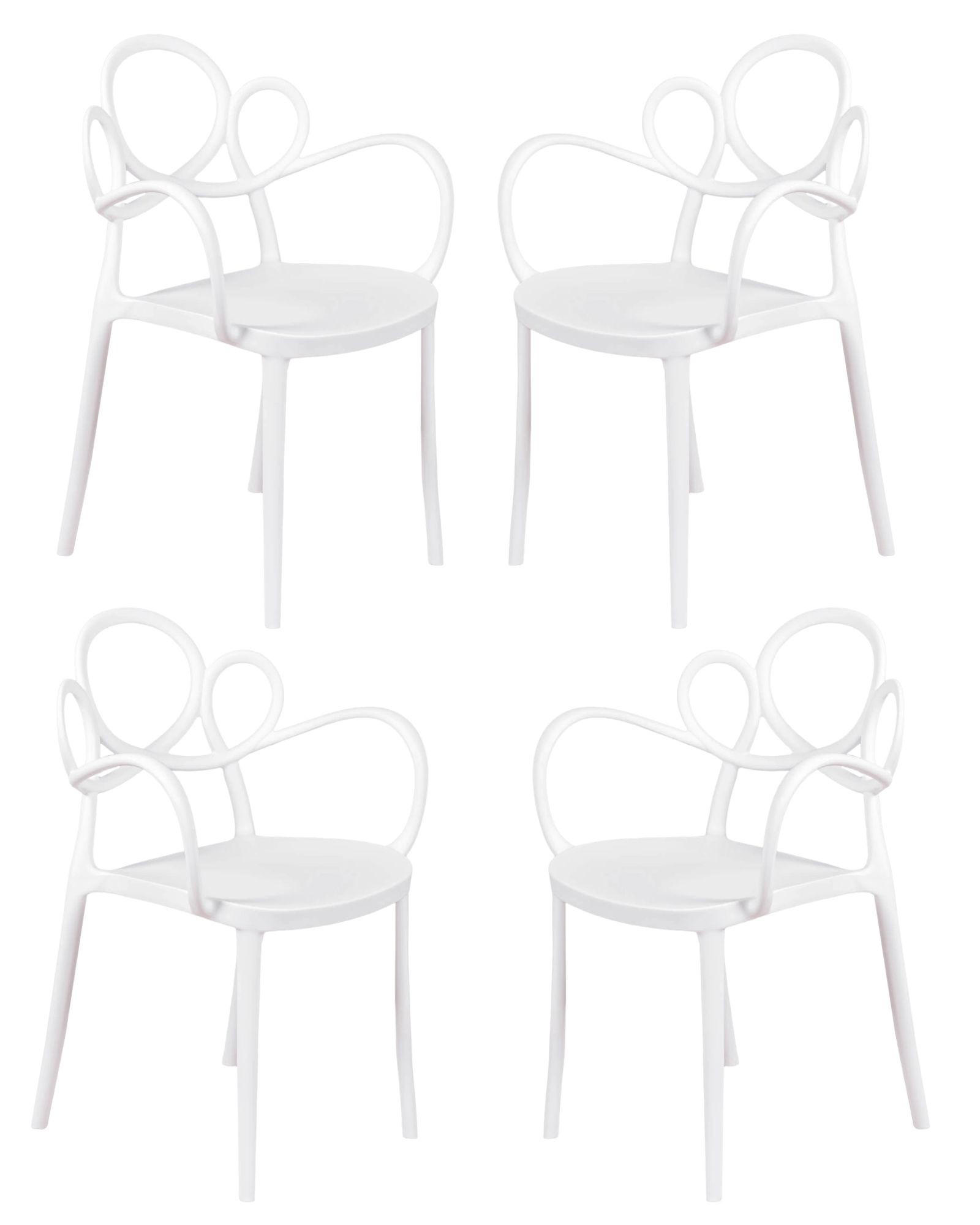 STÜHL-SET 4 Stück Kunststoff Weiß - Weiß, Kunststoff (56/84/45cm) - Nest Dream