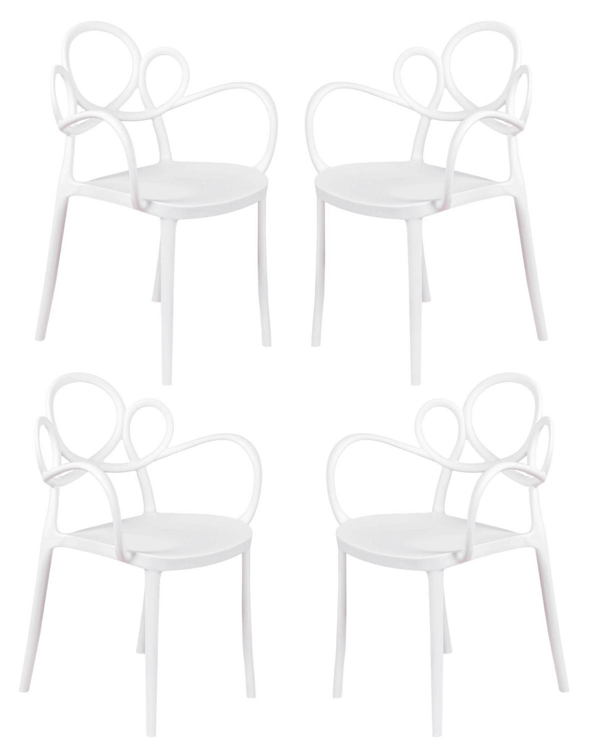 STÜHL-SET 4 Stück Kunststoff Weiß - Weiß, Kunststoff (56/84/45cm) - Nest Dream