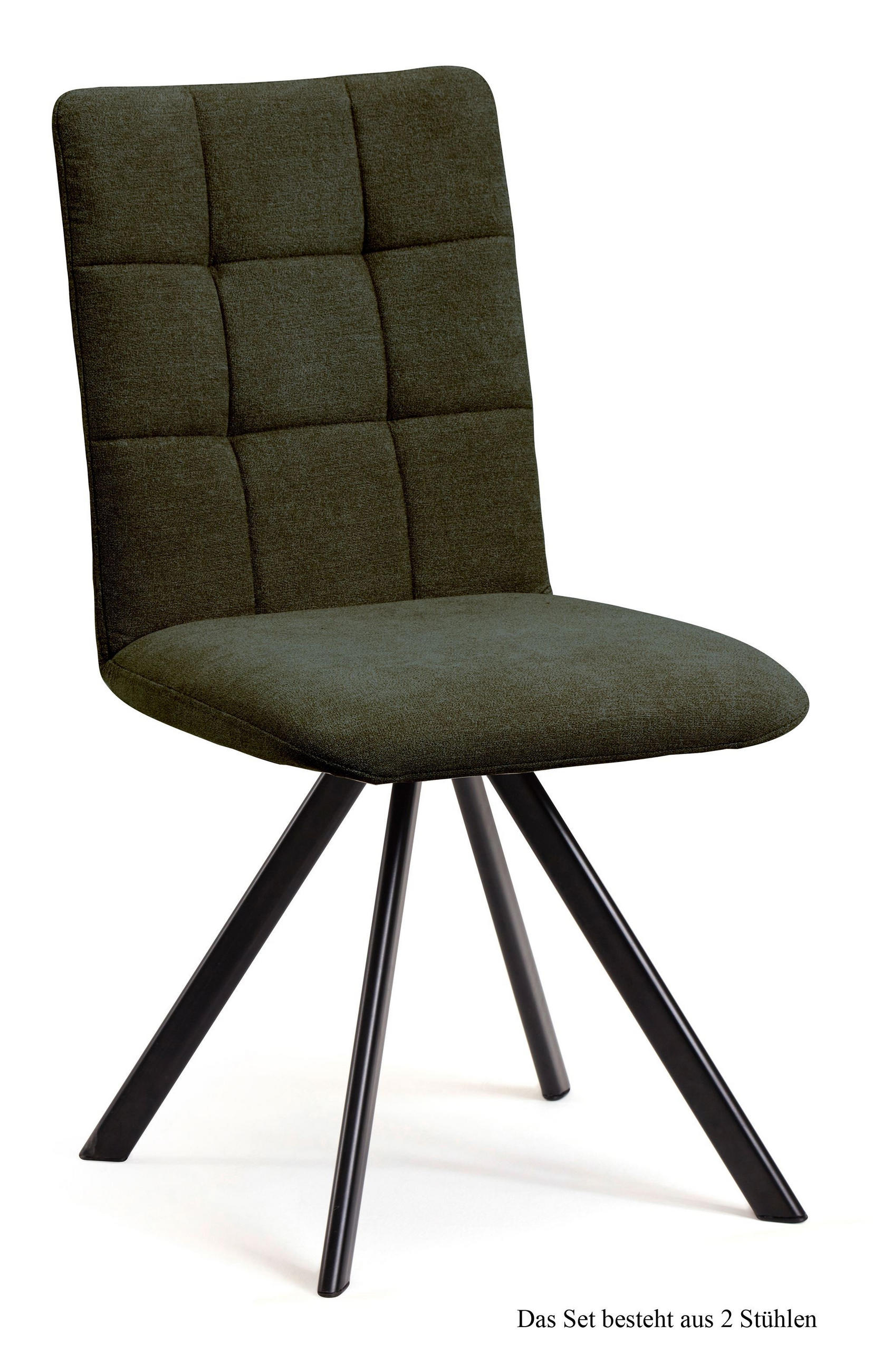 ESSZIMMERSTUHL (2er-Set) Dayla 47x91x60 Schwarz/Khaki - Dunkelgrün/Schwarz, Kunststoff (60/91/47cm) - 58aufmkessel