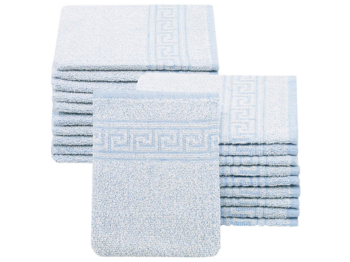 WASCHHANDSCHUH, 20er-Set, 16x22 cm, 70% Baumwolle, 30% Polyester, Blau - Blau, Textil (16/22cm) - Zollner