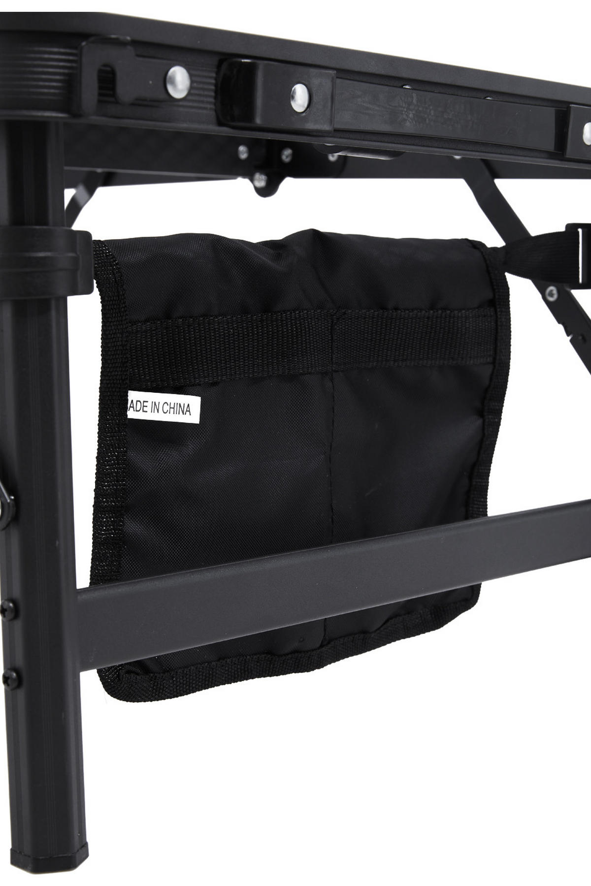 CAMPINGTISCH aus Aluminiumlegierung Eisen in Schwarz klappbarer Rechteckig Gitter-Tischplatte Felsenfeste Stabilität 60 cm B x 40 cm T x 27/56 cm - Schwarz, Metall (40/60/27cm) - Livingandhome