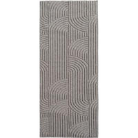TEPPICH Flachgewebe LANGAU in Silber, mit geometrischen Bögen, 80 x 250 cm - Silberfarben, Textil (80/250cm) - KADIMA DESIGN