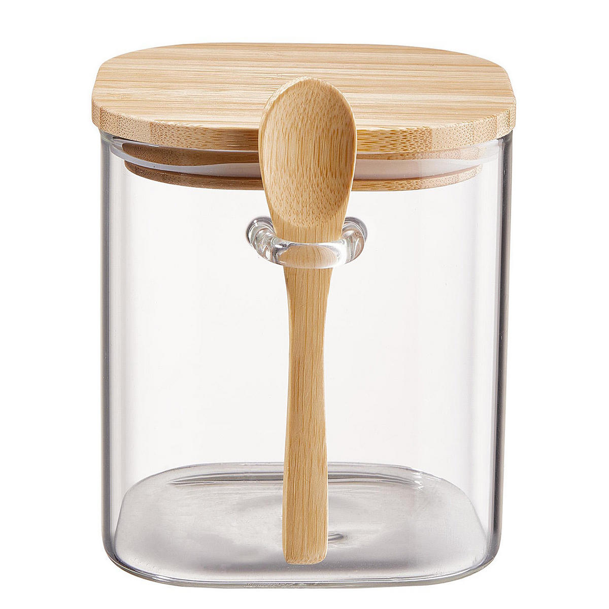 VORRATSGLAS Composition - Transparent, Glas/Holz (10/11/13cm) - Butlers
