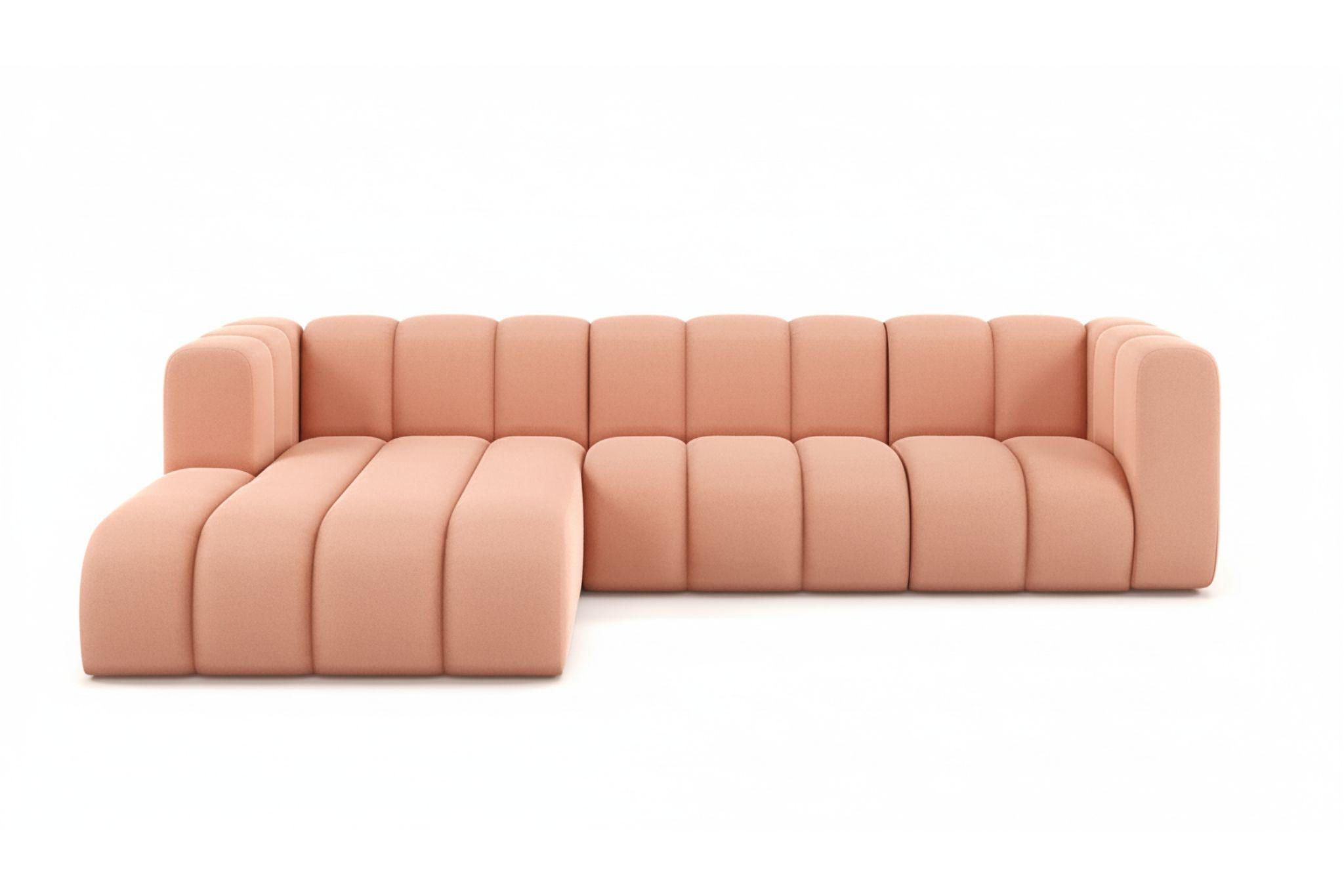 ECKSOFA L-Form Grand L 287 cm, Veloursstoff Salvador, Rosa, Links - Rosa, Holz (287/179cm) - Kaiser Möbel