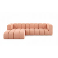 ECKSOFA L-Form Grand L 287 cm, Veloursstoff Salvador, Rosa, Links - Rosa, Holz (287/179cm) - Kaiser Möbel
