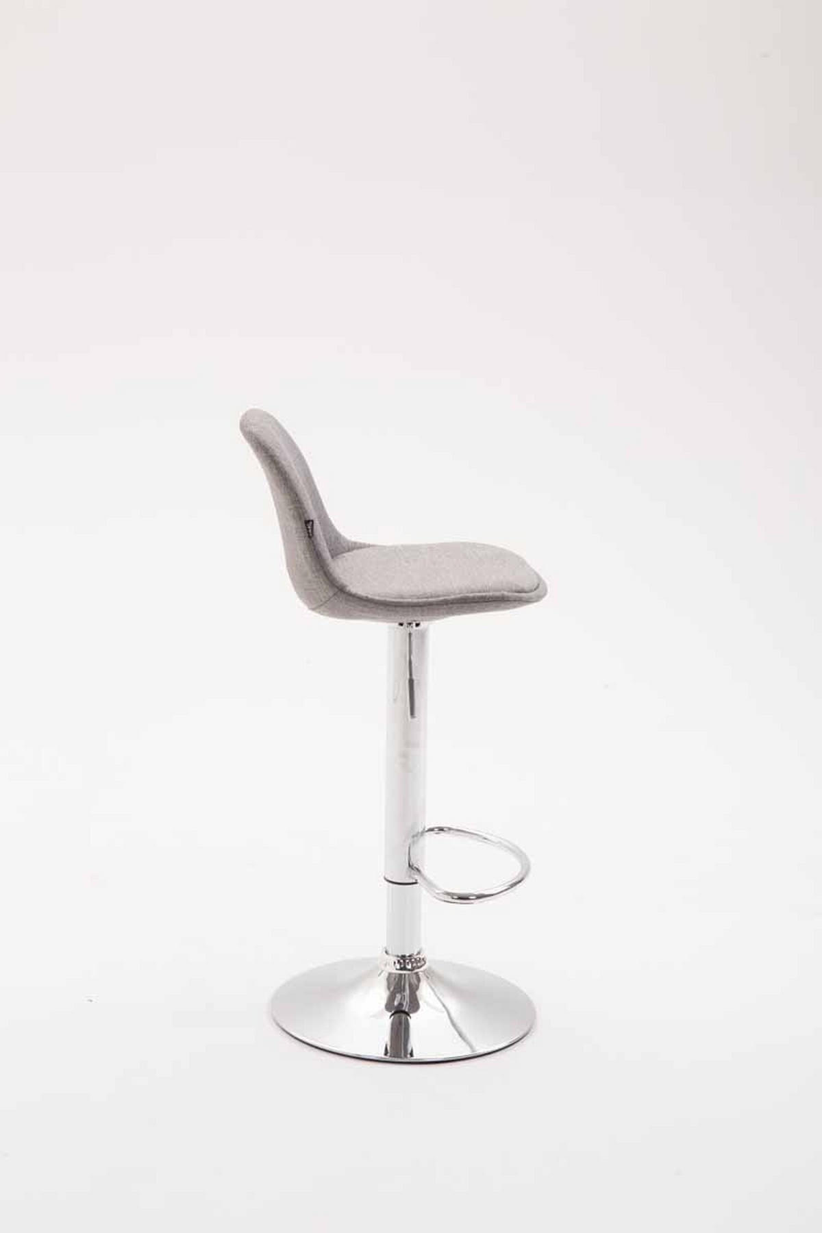BARHOCKER Kilian, Gestell Metall in Chromoptik, Stoff Grau - Chromfarben/Grau, Textil/Metall (39/100/43cm) - TPFLiving