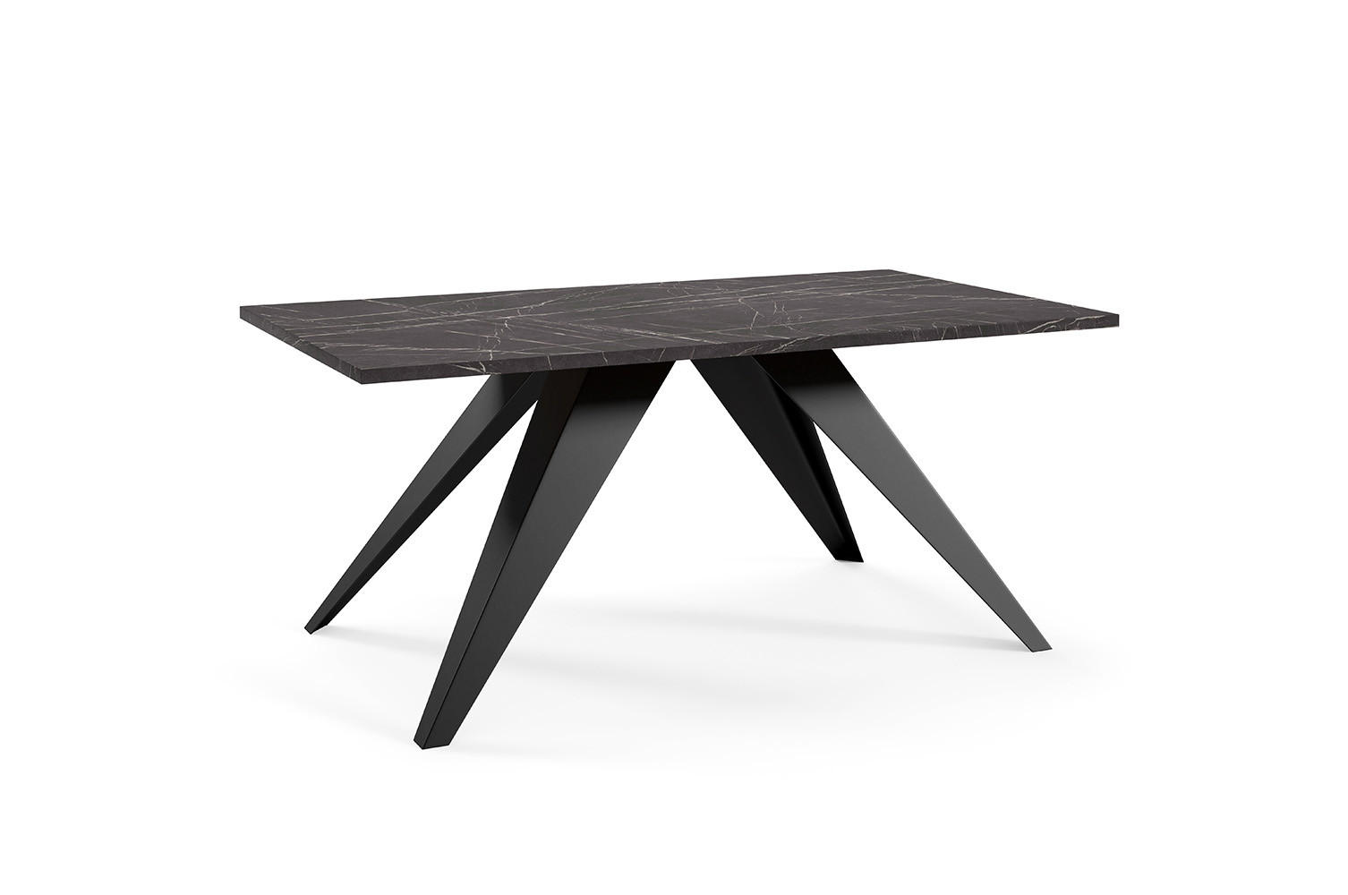 COUCHTISCH Aria Pietra Grigia Schwarz / Schwarz 120 / 60 / 48cm - Schwarz, Holz/Holzwerkstoff (60/120/48cm) - Feldmann-Wohnen