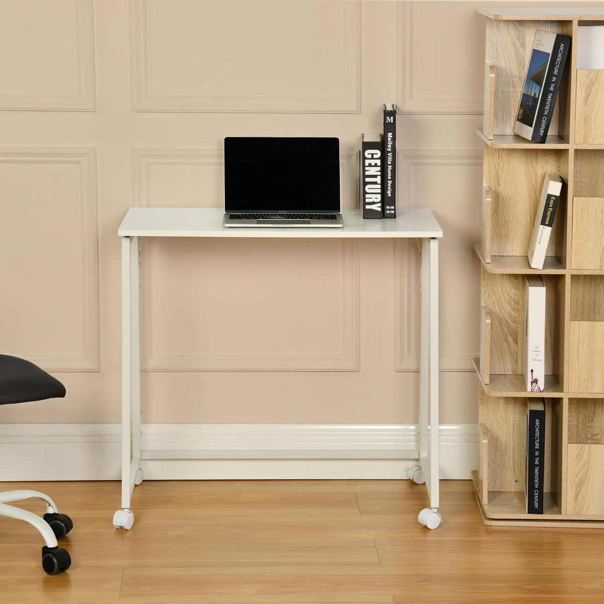 SCHREIBTISCH in Stahl - Weiß, Metall (80/40/70.5cm) - Meubles Cosy