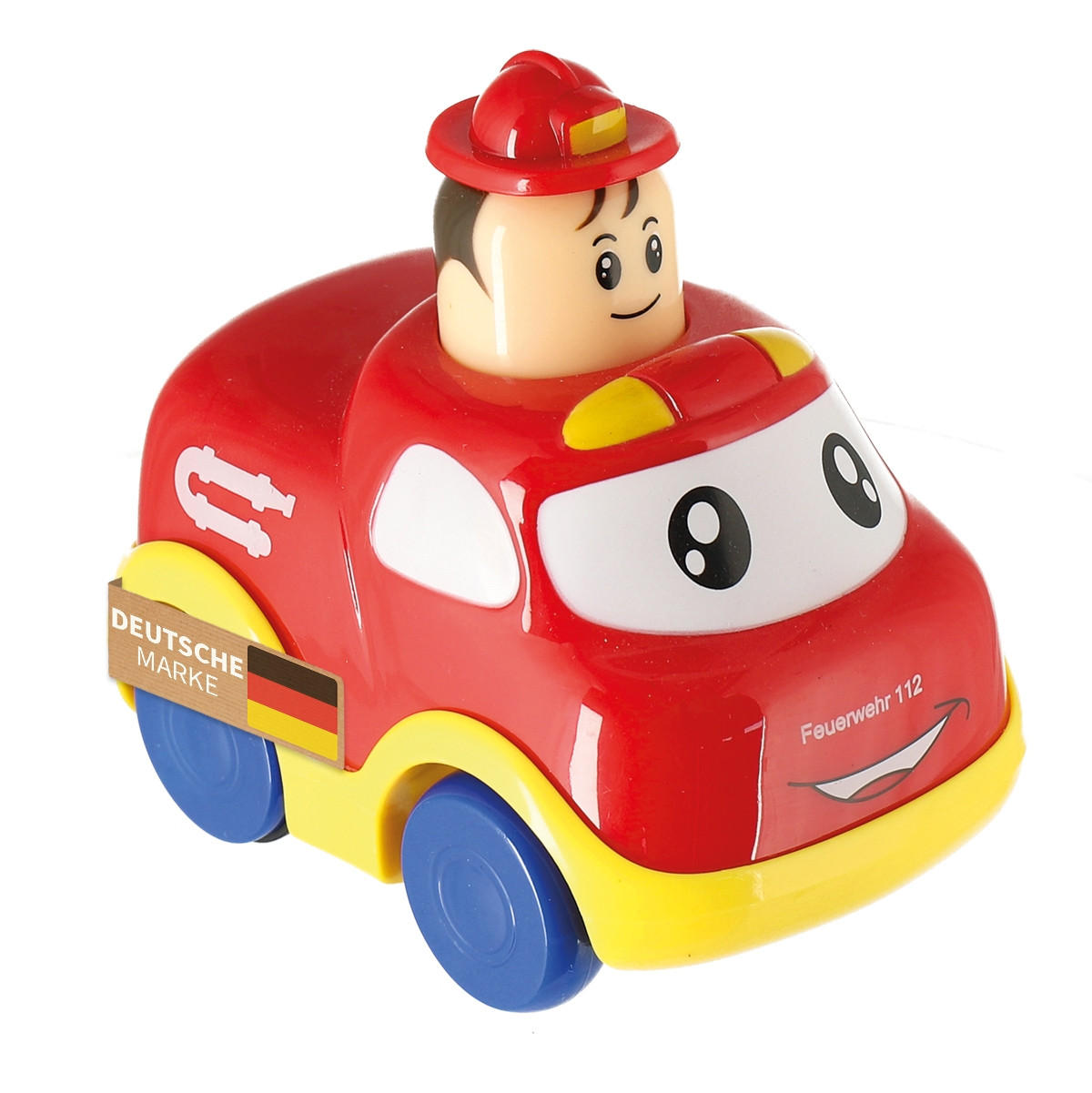 DRÜCK und Los Flitzer Feuerwehr ab 12 M. - Rot, Kunststoff (7/11cm) - Bieco Spielwaren