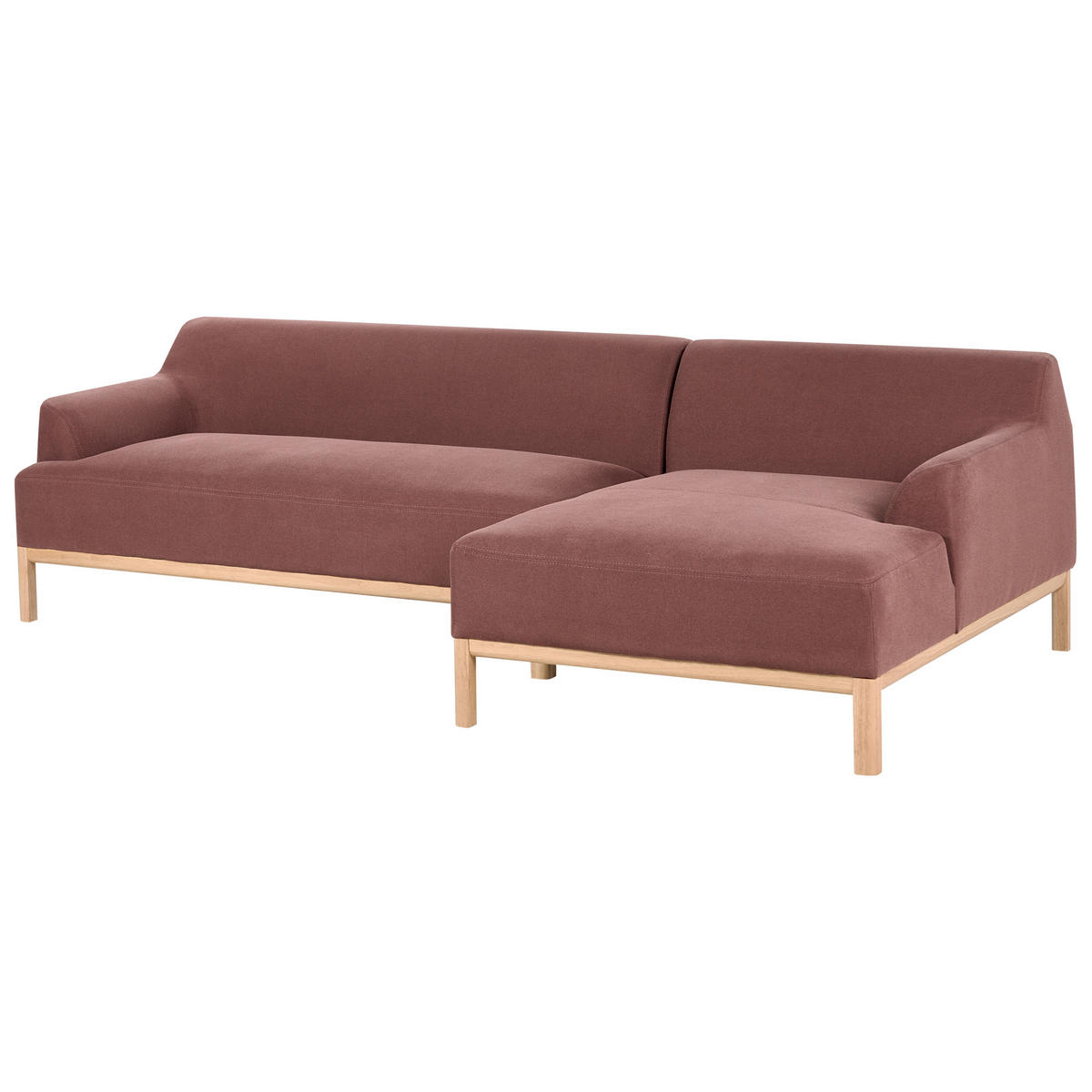 ROHOVÁ POHOVKA 3-místná Látka Burgundsky červená levostranná Sosjo - tmavě červená, textil (251/132cm) - Beliani