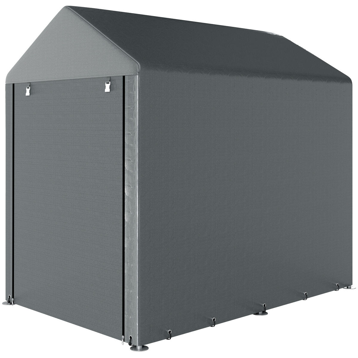 CARPORT Grau 1 Stück - Grau, Kunststoff/Metall (120/165/179cm) - GiPP