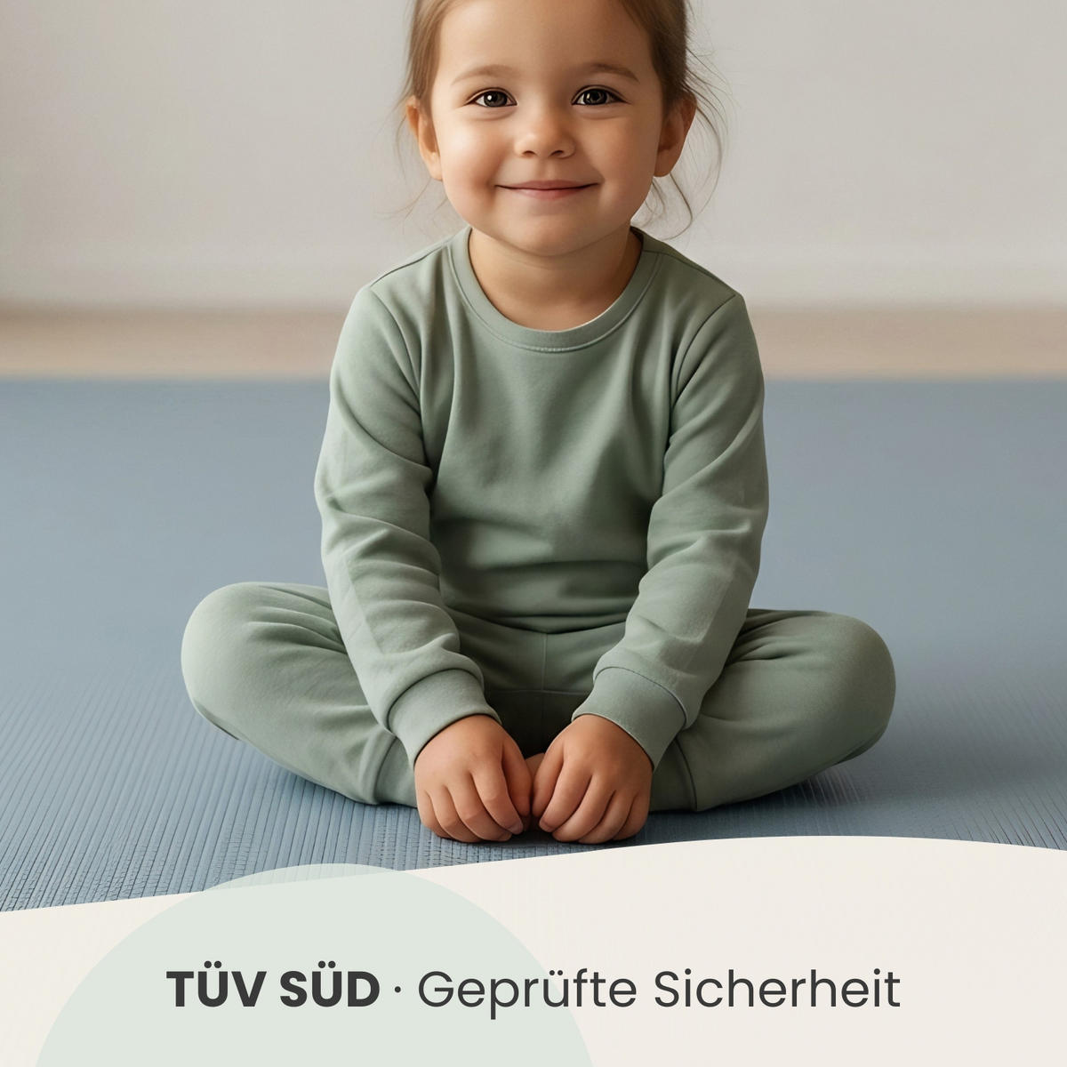 SPIELMATTE mit Rand - 180/90/1 cm Puzzlematte Blau - Grau, Kunststoff (30/30cm) - Littletom