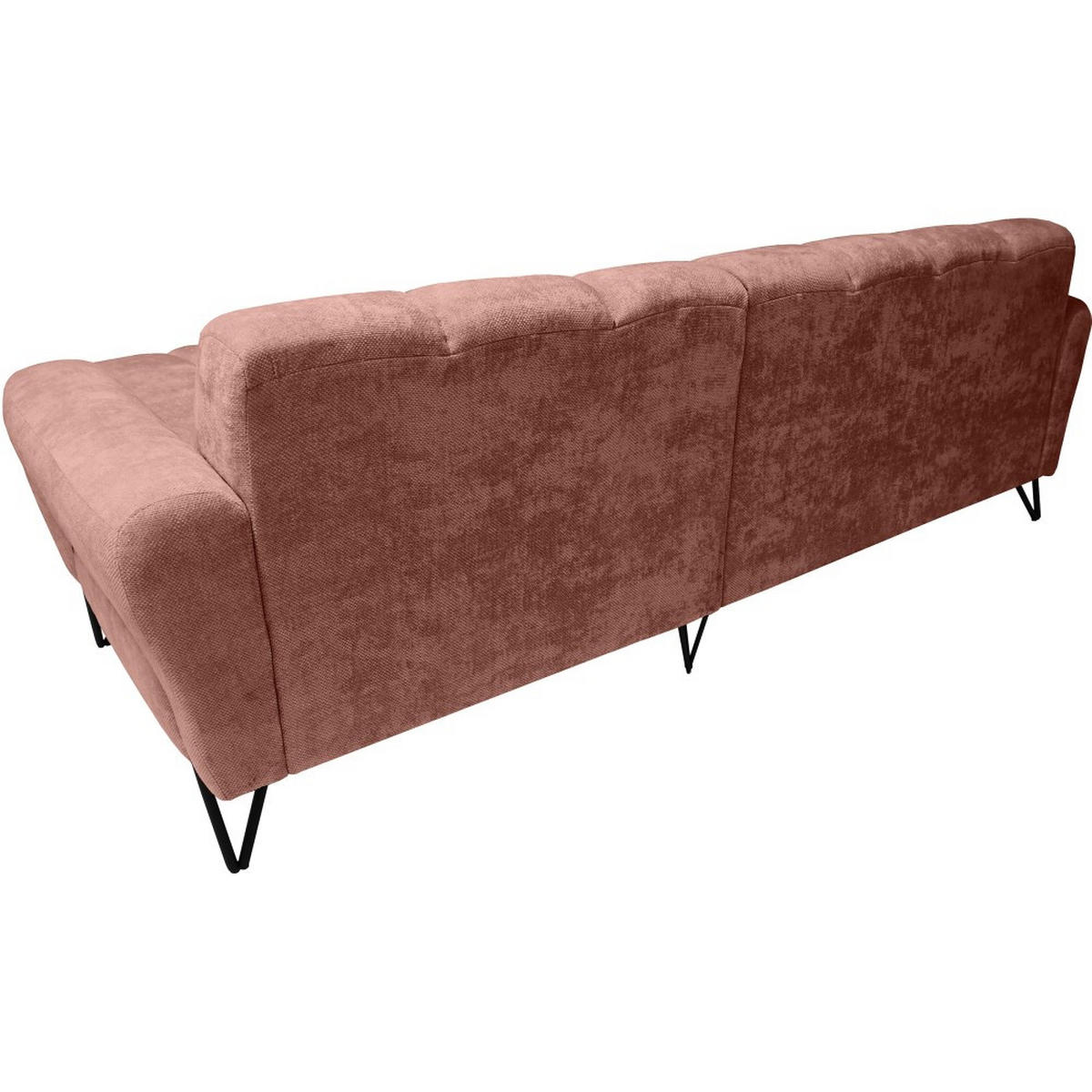 ECKSOFA Volare Mini ohne Schlaffunktion rot rechts, Vega-Stoff - Rot/Schwarz, Textil/Metall (256/165cm) - Beautysofa