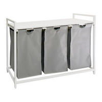 WÄSCHESAMMLER - Multicolor, Holzwerkstoff/Textil (109.5/73.5/33cm) - Relaxdays