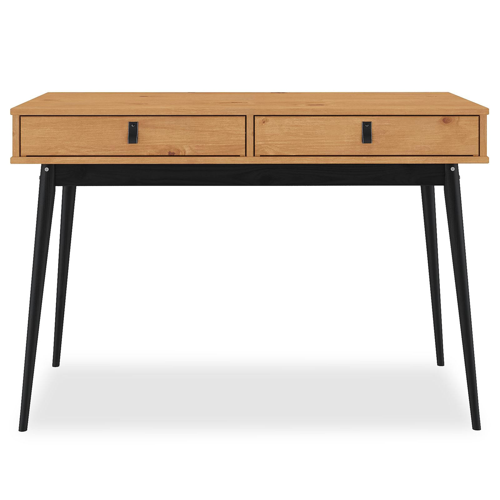 SCHREIBTISCH WANDA - Eichefarben/Schwarz, Holz (50/110/76cm) - IDIMEX