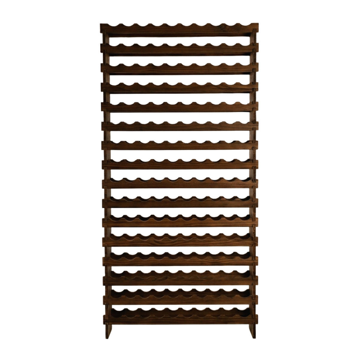 WEINREGAL NAVARRA aus Holz 219x103x28cm 160 Flaschen auf 16 Ebenen Braun geölt - Braun, Holz (103/219/28cm) - PROREGAL