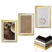 WANDBILDER 3er Set - 20x30 cm Goldrahmen - Minimalistische Texturen und Farben - Goldfarben, Kunststoff (20/30cm) - ArtPrintCave
