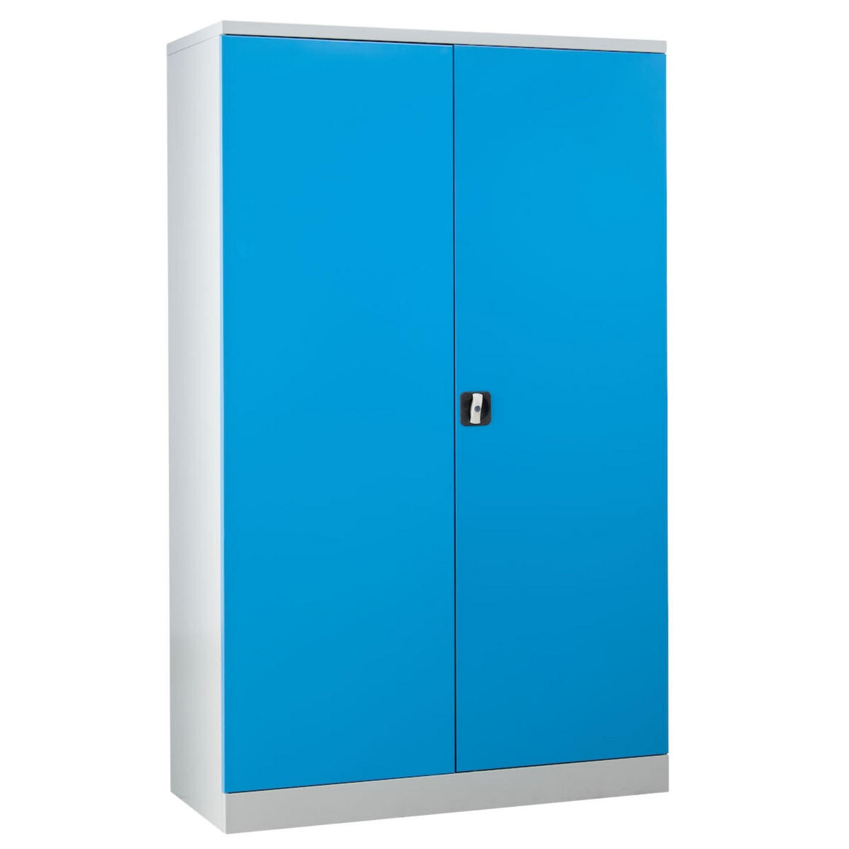 STAHLSCHRANK Bee mit 4 lackierten Fachböden 195x120x50 cm Korpusfarbe Lichtgrau Frontfarbe Lichtblau - Hellblau, Metall (120/195/50cm)