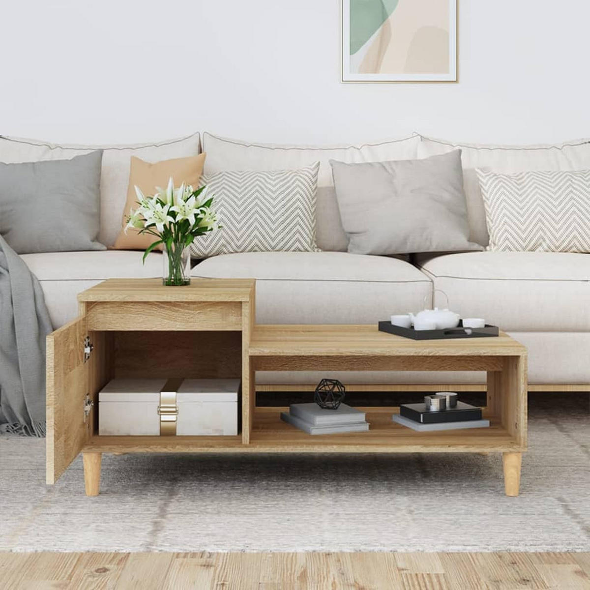 COUCHTISCH Sonoma-Eiche 100x50x45 cm Holzwerkstoff - Braun, Holzwerkstoff (100/50/45cm) - furnicato