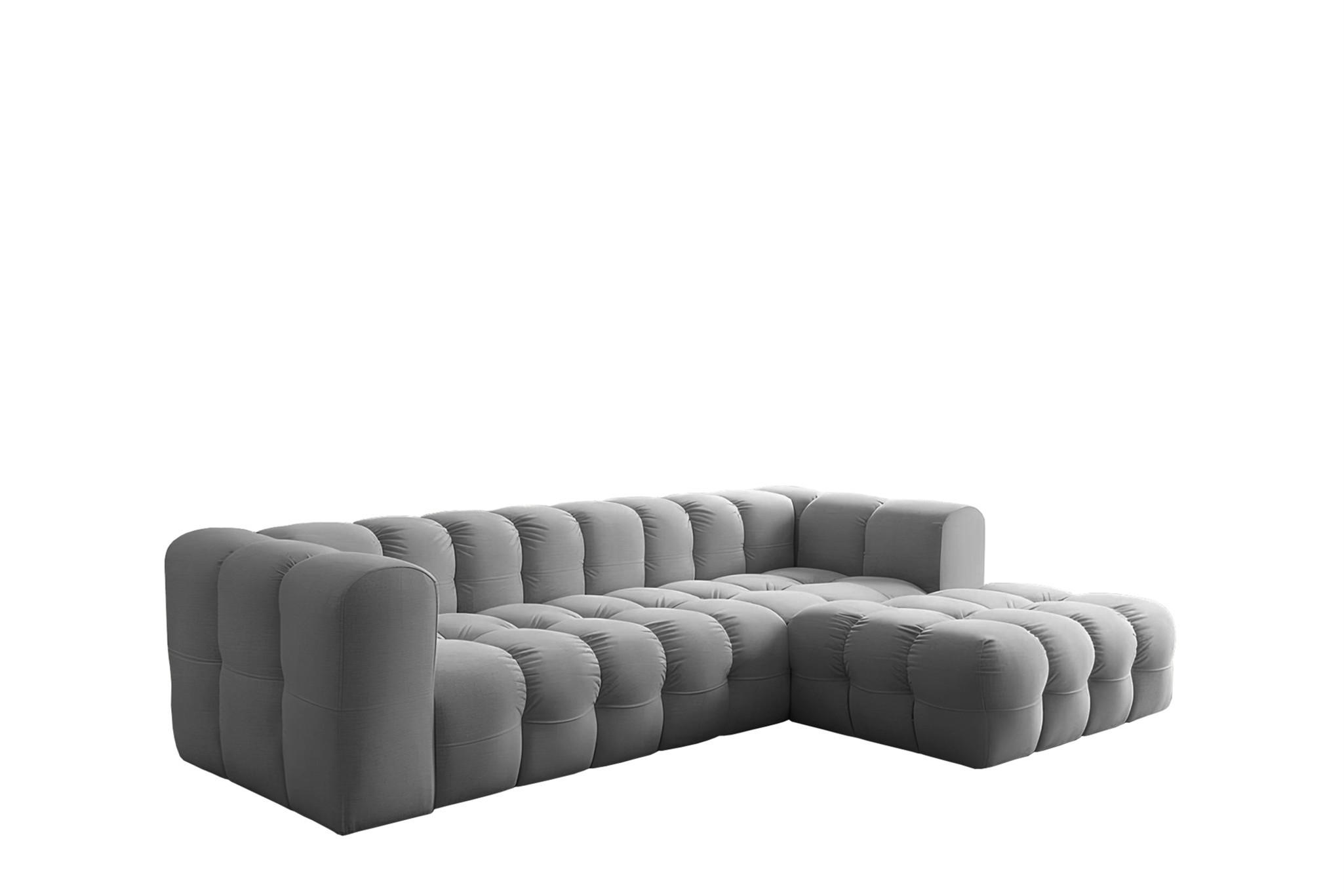 ECKSOFA Solvie In Tiffani - Grau, Holzwerkstoff/Textil (290/193cm) - Fun Möbel