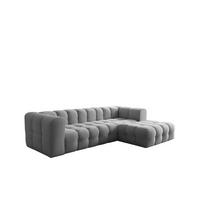 ECKSOFA Solvie In Tiffani - Grau, Holzwerkstoff/Textil (290/193cm) - Fun Möbel