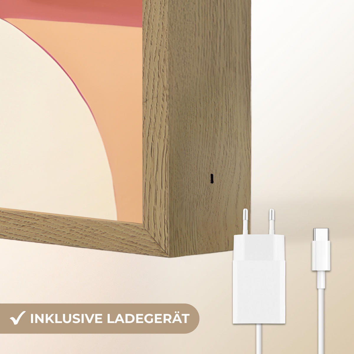 NÁSTĚNNÁ LAMPA S AKUMULÁTOREM Tvary - abstraktní - barevné 100x70 cm - růžová, kompozitní dřevo (100/70/8cm) - OnlyWow