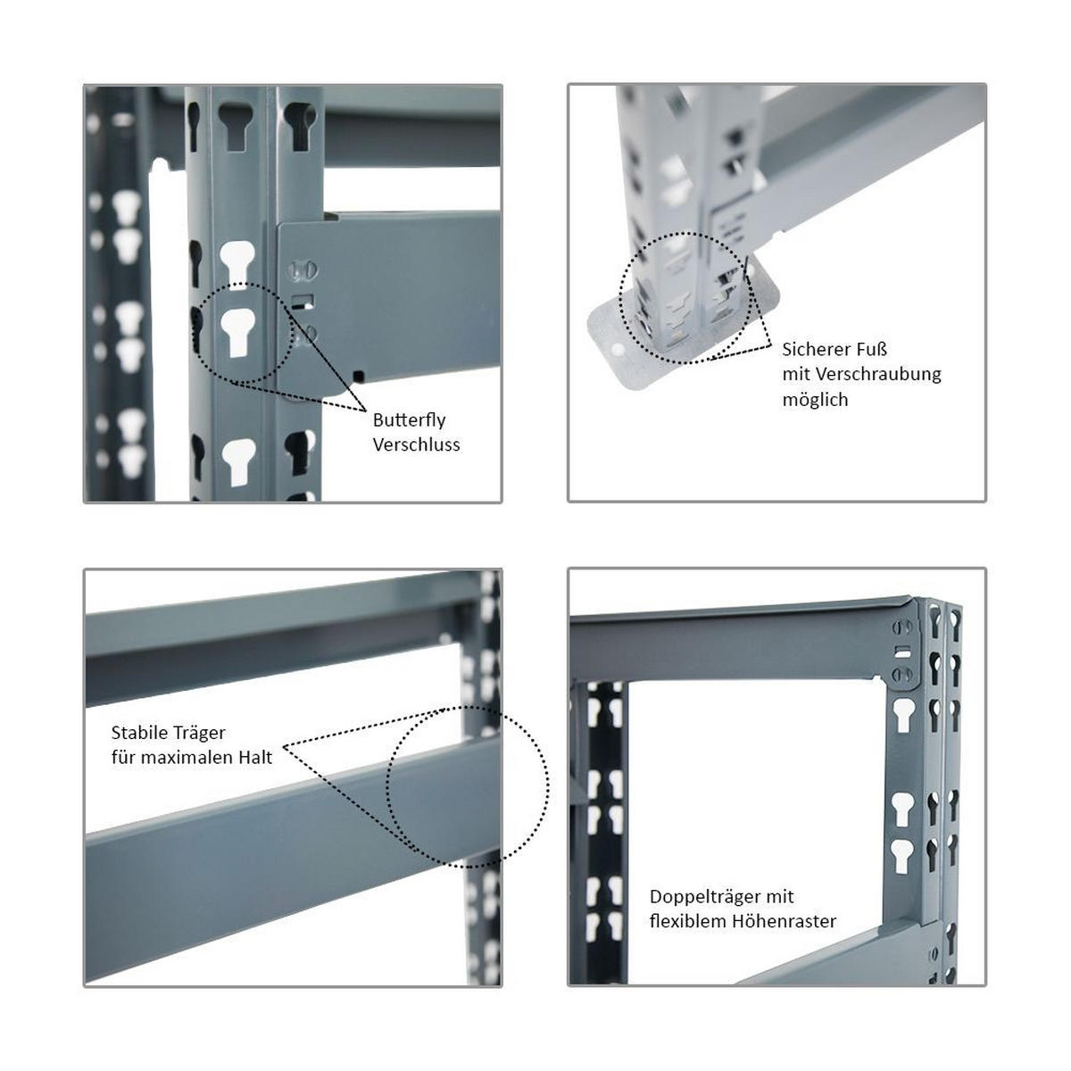 GETRÄNKEKISTENREGAL Tegernsee Extra-Breit 100x110x30 cm für 6 Kästen Grau - Grau, Metall (110/100/30cm) - PROREGAL