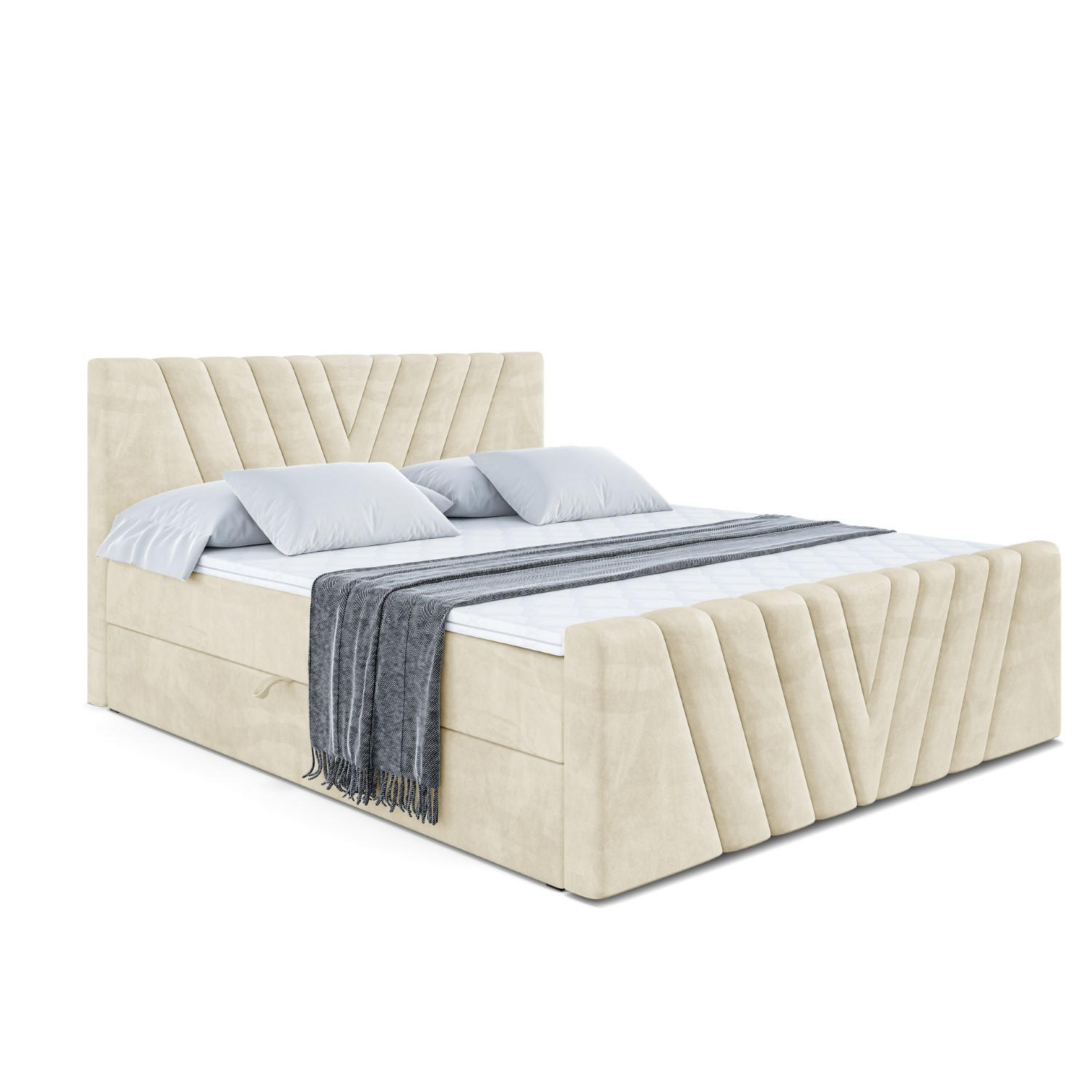 ALTDECOR AMERICKÁ postel ERNINA-Z – 140 × 200 cm – H3 – béžová