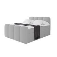 BOXSPRINGBETT mit Matratze H3/H4 - NINA-Z KING - 160x200 cm Hellgrau - Hellgrau, Holzwerkstoff (160/200cm) - ALTDECOR
