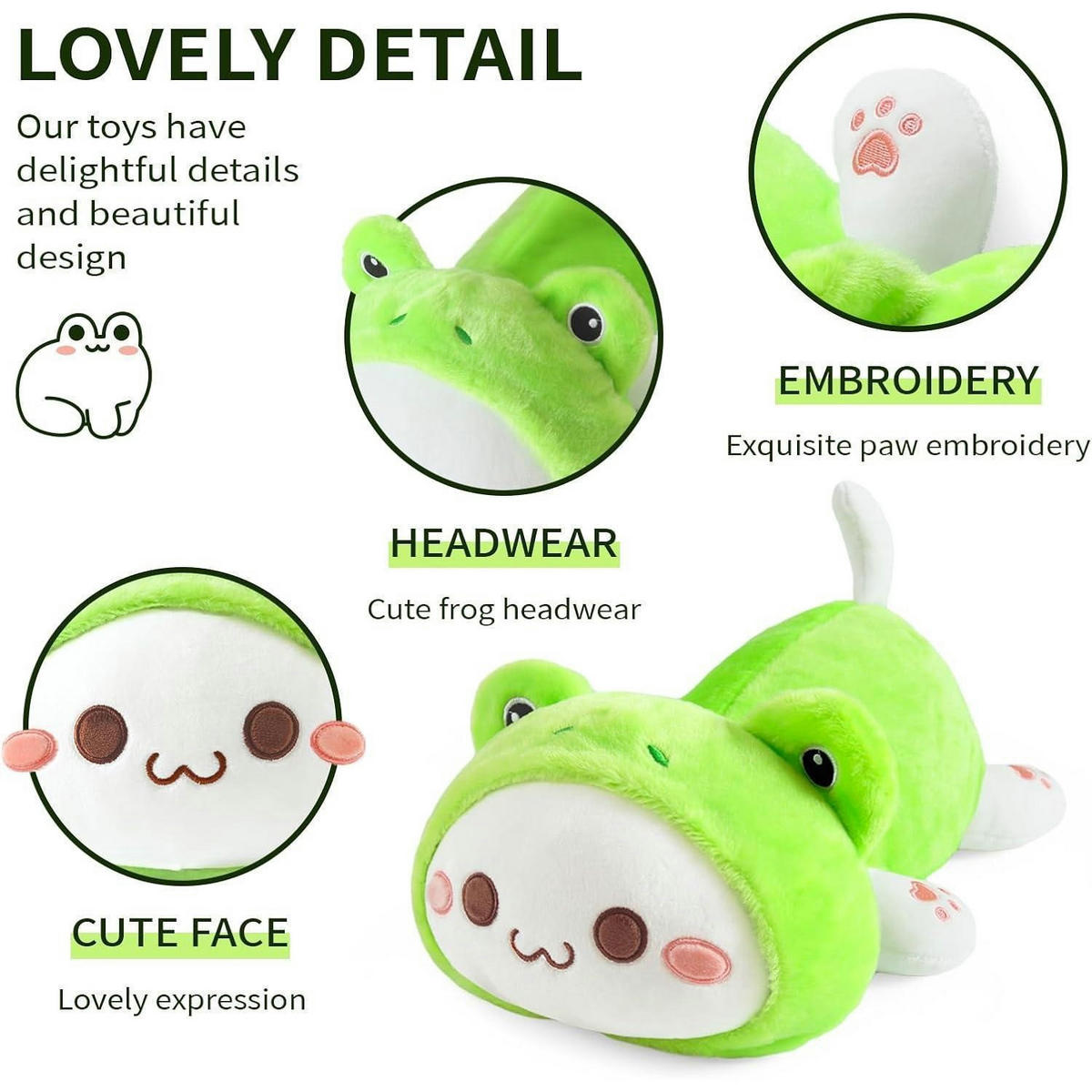 PLÜSCHTIER Frosch Katze 30 cm - Grün, Textil (20/20cm)