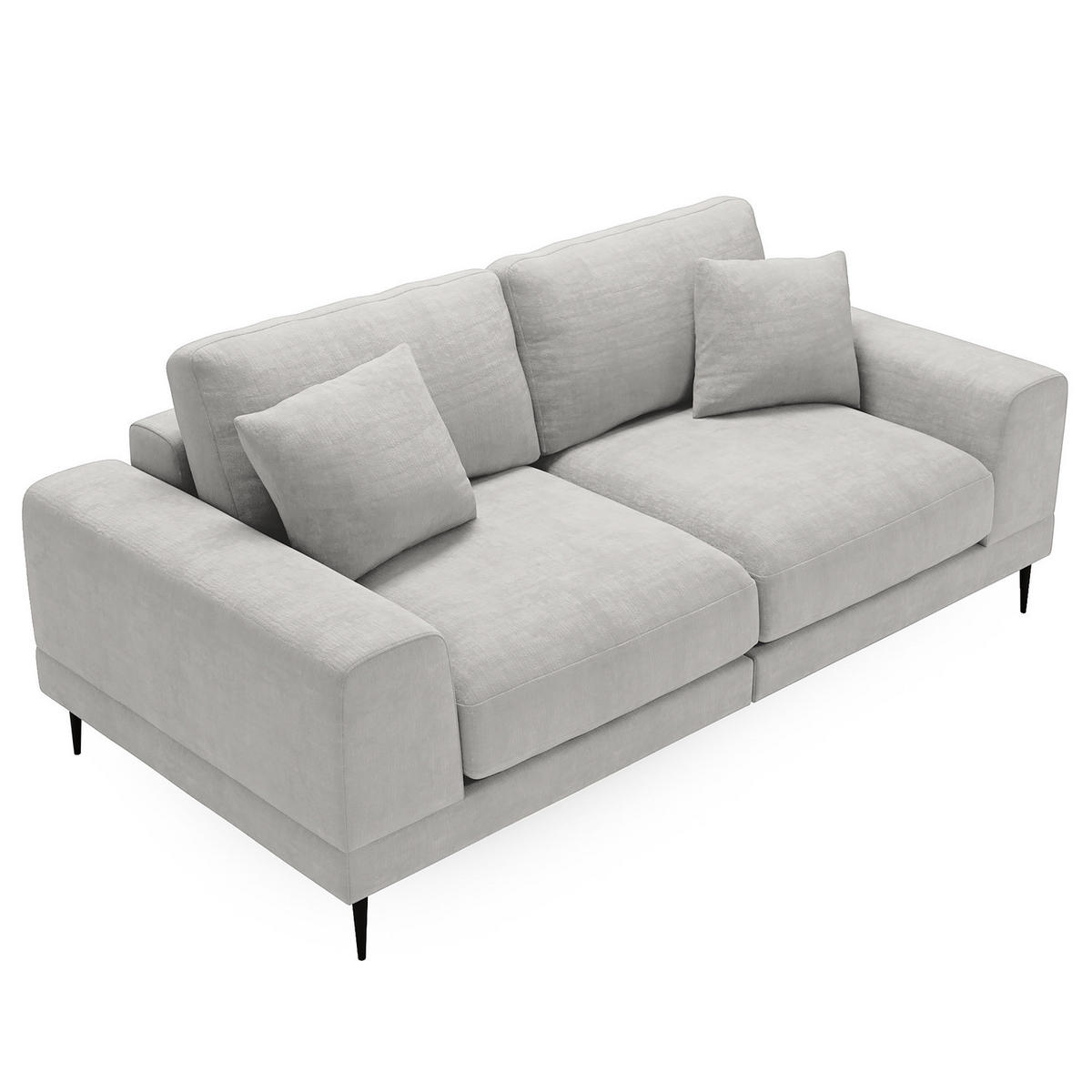 3-SITZER SOFA - Silberfarben, Textil (243/92/103cm) - home24