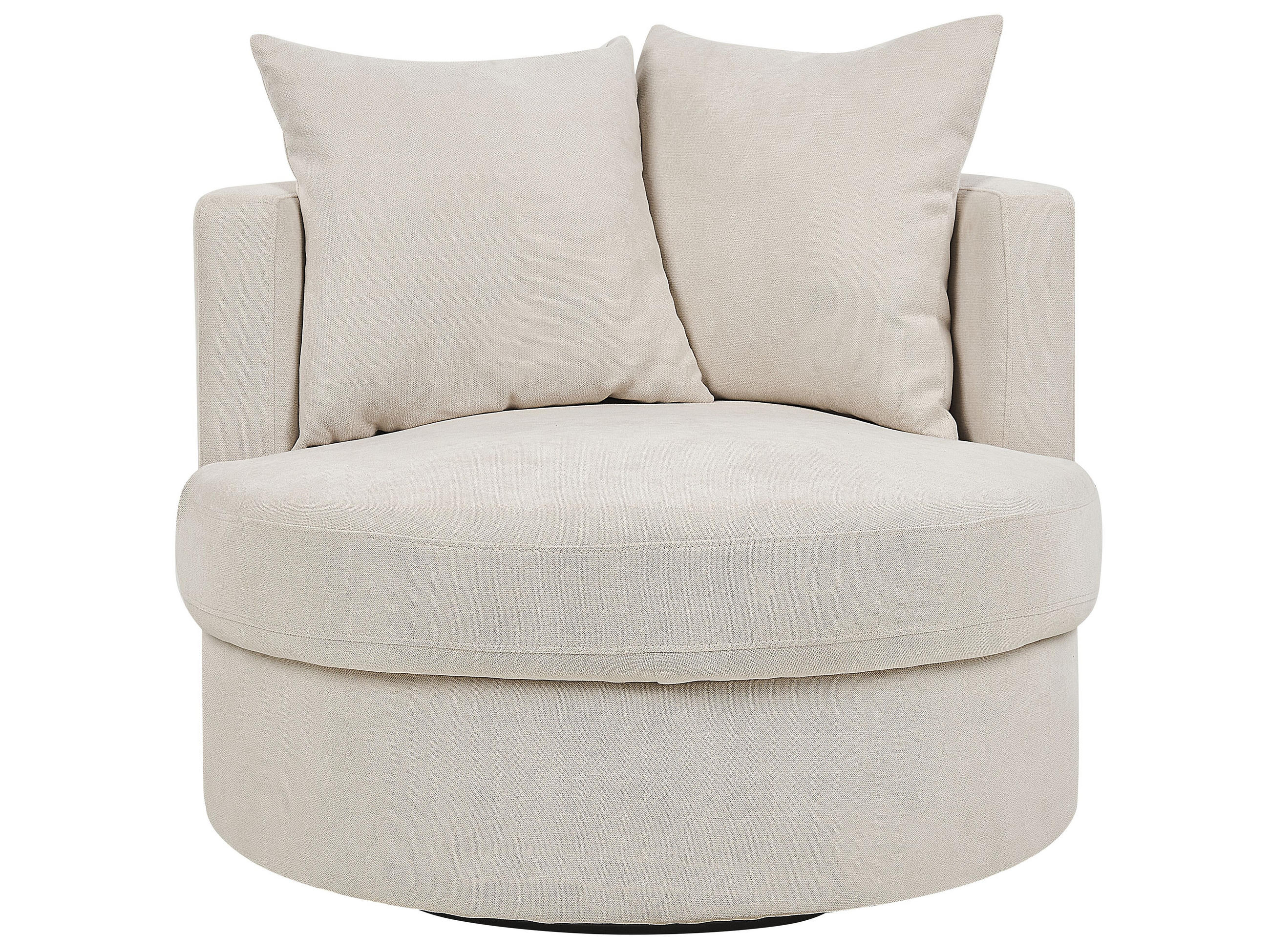 SESSEL Polsterbezug hellbeige mit Drehfunktion Dalby - Beige, Textil (82/61/82cm) - Beliani