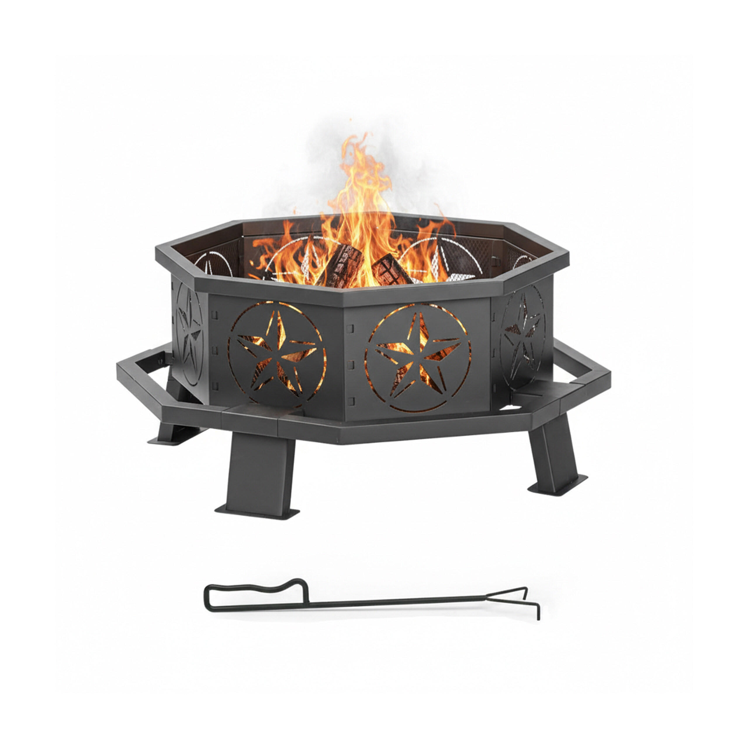 FEUERSCHALE - Schwarz, Metall (82/36/82cm) - Relaxdays