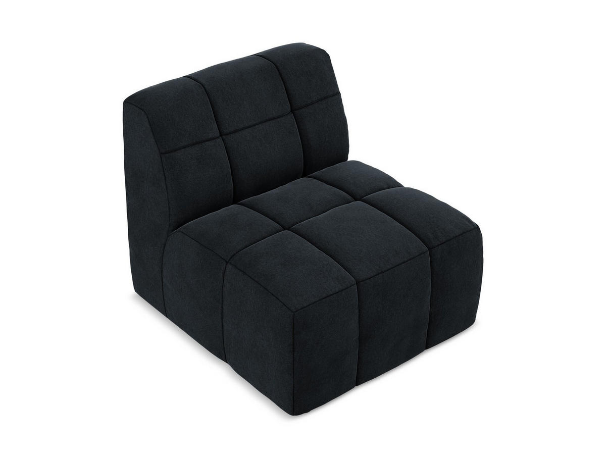 SOFAELEMENT Samt Stoff Blau - Türkis/Schwarz, Holzwerkstoff/Kunststoff (75/77/90cm) - Makamii