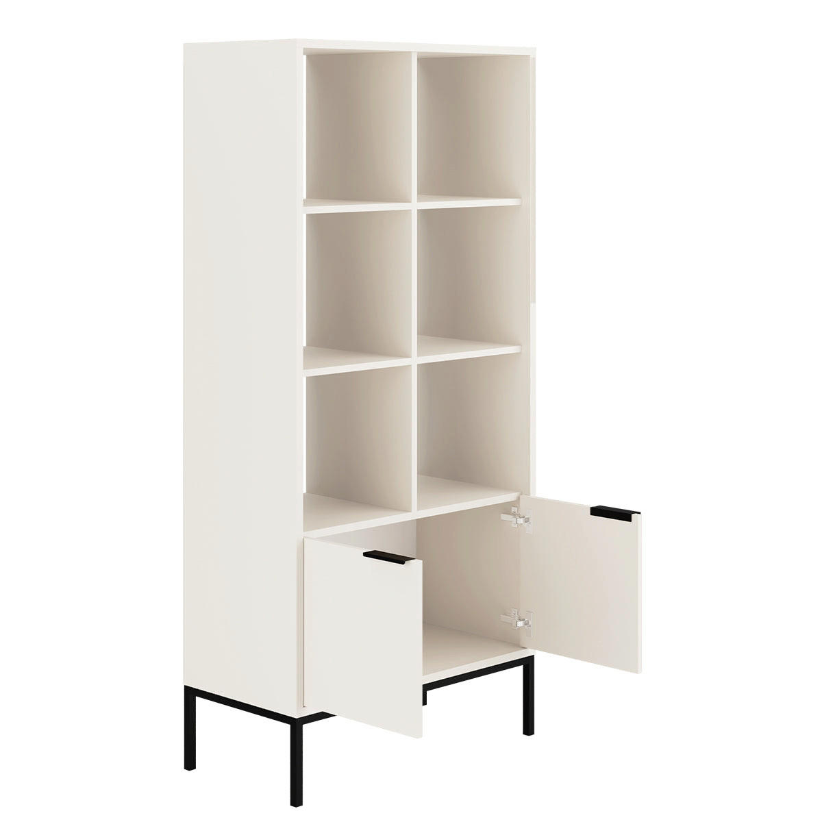 KNJIŽNI REGAL Seattle Črno-belo - črna/bela, leseni material (80/171.3/40cm) - Petits-meubles