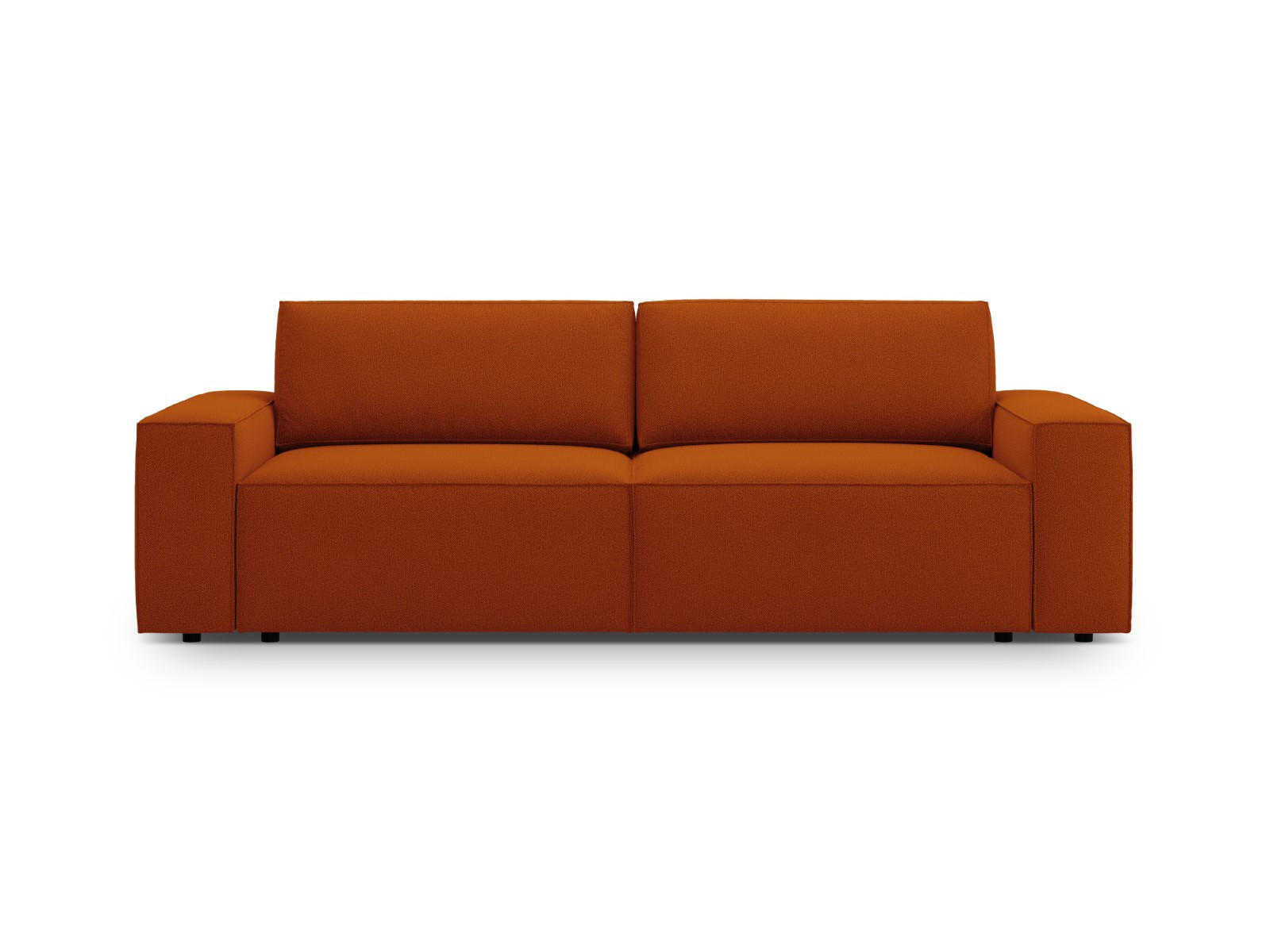 SOFA ausklappbar mit Bettkasten Jodie aus strukturiertem Stoff terrakotta 3 Sitzplätze - Terra cotta, Textil (107/86/247cm) - Micadoni