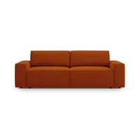 SOFA ausklappbar mit Bettkasten Jodie aus strukturiertem Stoff terrakotta 3 Sitzplätze - Terracotta, Textil (107/86/247cm) - Micadoni