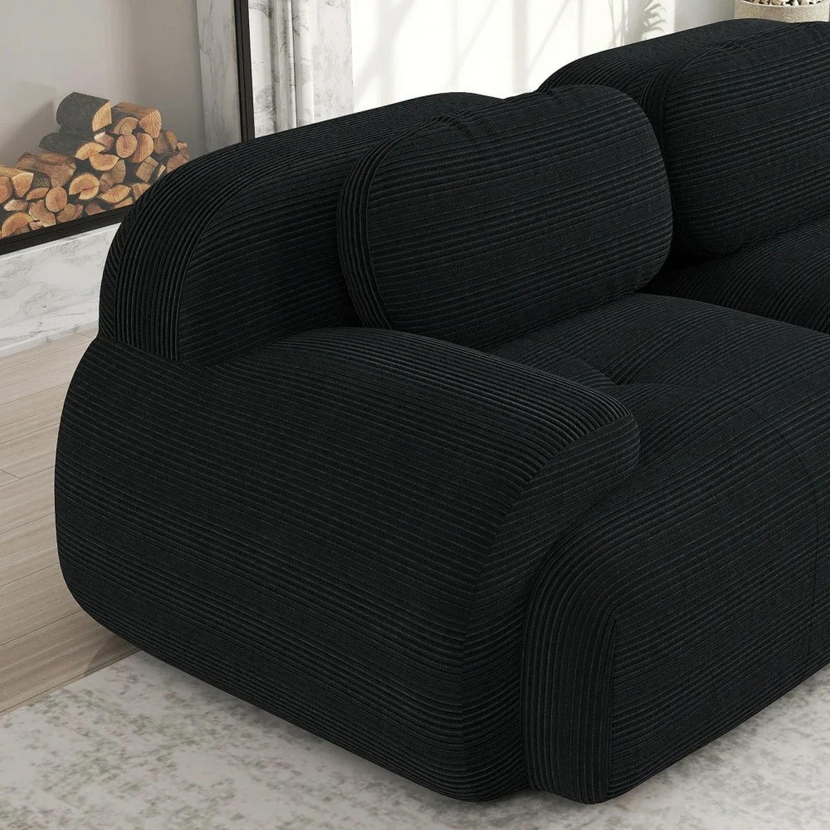 SCHLAFSOFA 3-in-1 Klappsofa Beige, 1 Stück, mit Kissen - Schwarz, Textil (138/70/103cm) - Kaket