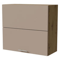 KLAPPHÄNGESCHRANK Brerra W8B/80-AV Eiche Artisan / RAL 1019 graubeige Matt 80 / 32,5 / 72cm - Graubraun/Eiche Artisan, Holz/Holzwerkstoff (80/72/32.5cm) - Feldmann-Wohnen