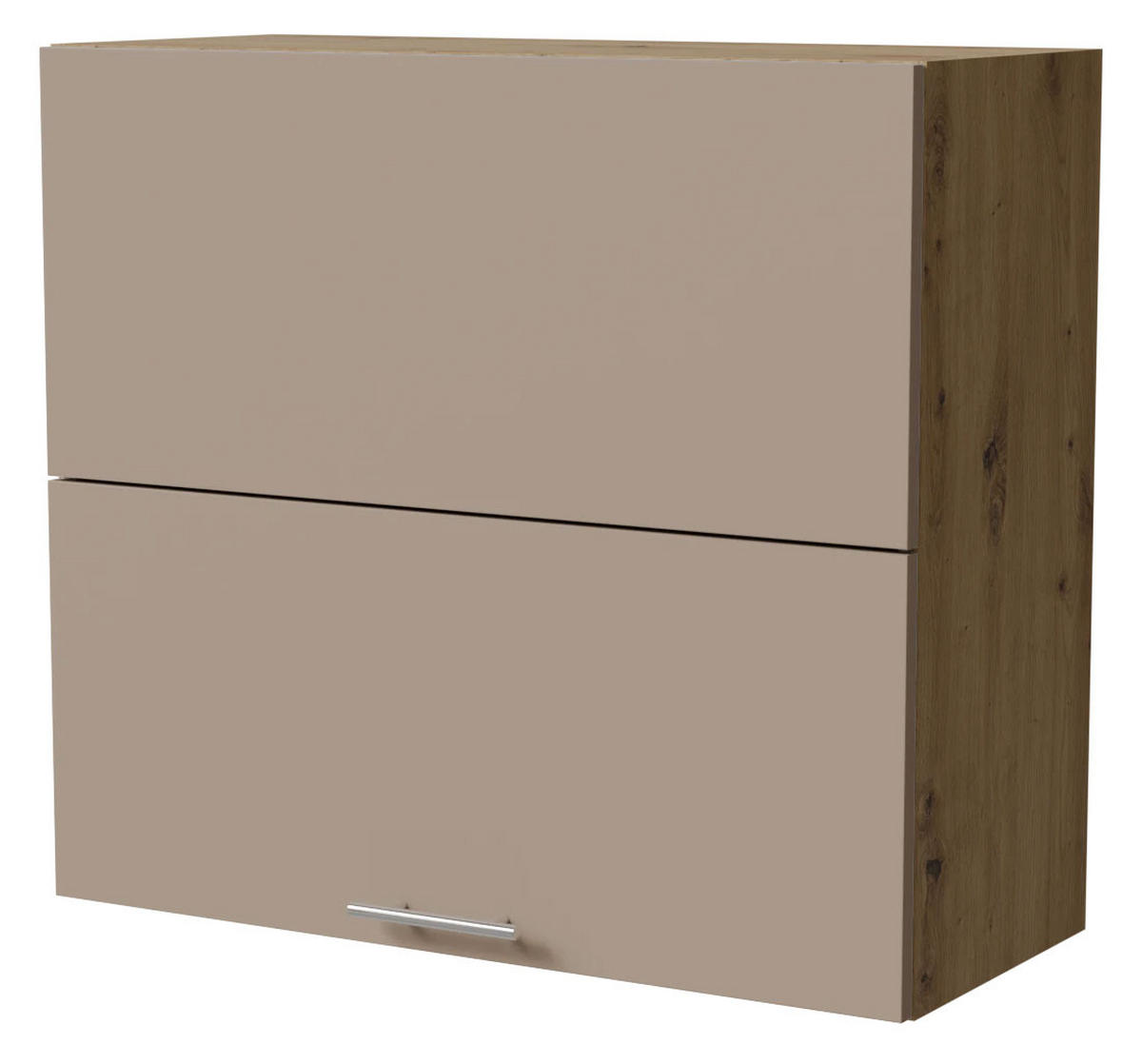 KLAPPHÄNGESCHRANK Brerra W8B/80-AV Eiche Artisan / RAL 1019 graubeige Matt 80 / 32,5 / 72cm - Graubraun/Eiche Artisan, Holz/Holzwerkstoff (80/72/32.5cm) - Feldmann-Wohnen