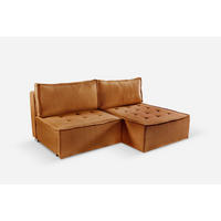 ECKSOFA Bohoo Mini Modernes Mit Schlaffunktion Ziegel Rechts - Kupferfarben, Holz (200/140cm) - Kaiser Möbel