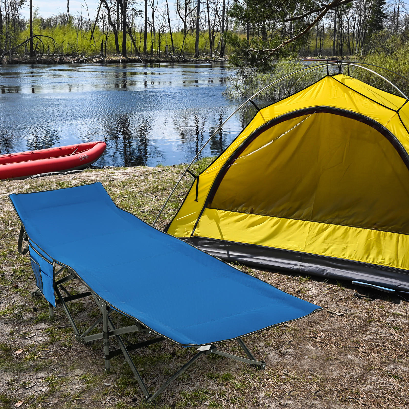 CAMPINGLIEGE Klappbare Blau - Blau, Metall - COSTWAY