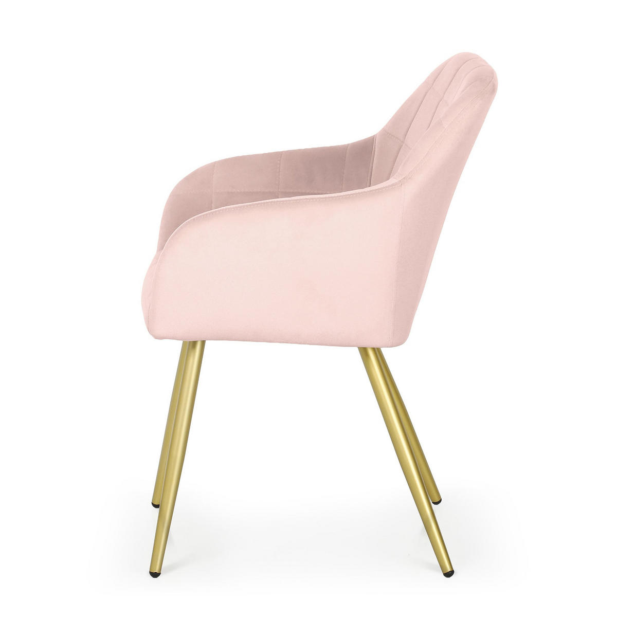 POLSTERSTUHL 4er Set, Metallbeine Rosa, Gold 54/82/58 - Rosa, Textil (54/82/58cm) - RAUMHIRSCH FURNITURE