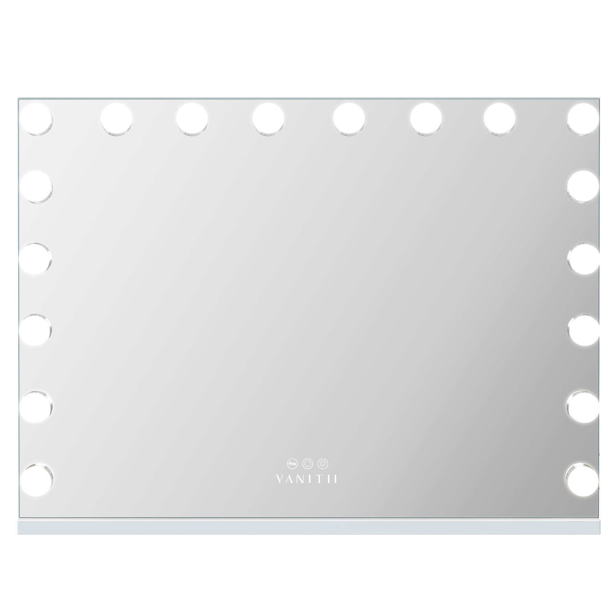 SCHMINKSPIEGEL mit LED-Beleuchtung weiß 80/58 cm - Weiß, Metall (80/58/3cm) - VANITII