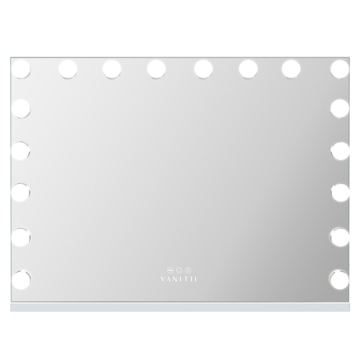 SCHMINKSPIEGEL mit LED-Beleuchtung weiß 80/58 cm - Weiß, Metall (80/58/3cm) - VANITII