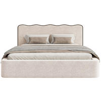 POLSTERBETT Duney Hellbeige Strukturstoff mit Bettkasten 180x200 cm - Ecru, Textil (180/200cm) - Selsey