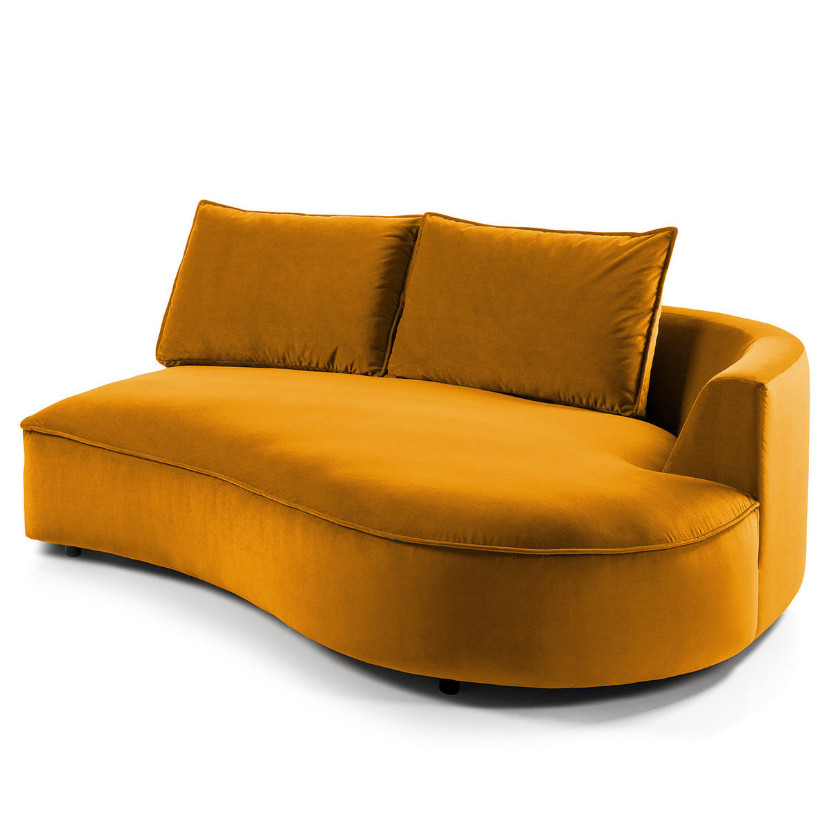 OTTOMANE - modular - Schwarz/Orange, Kunststoff/Textil (196/82/146cm) - home24