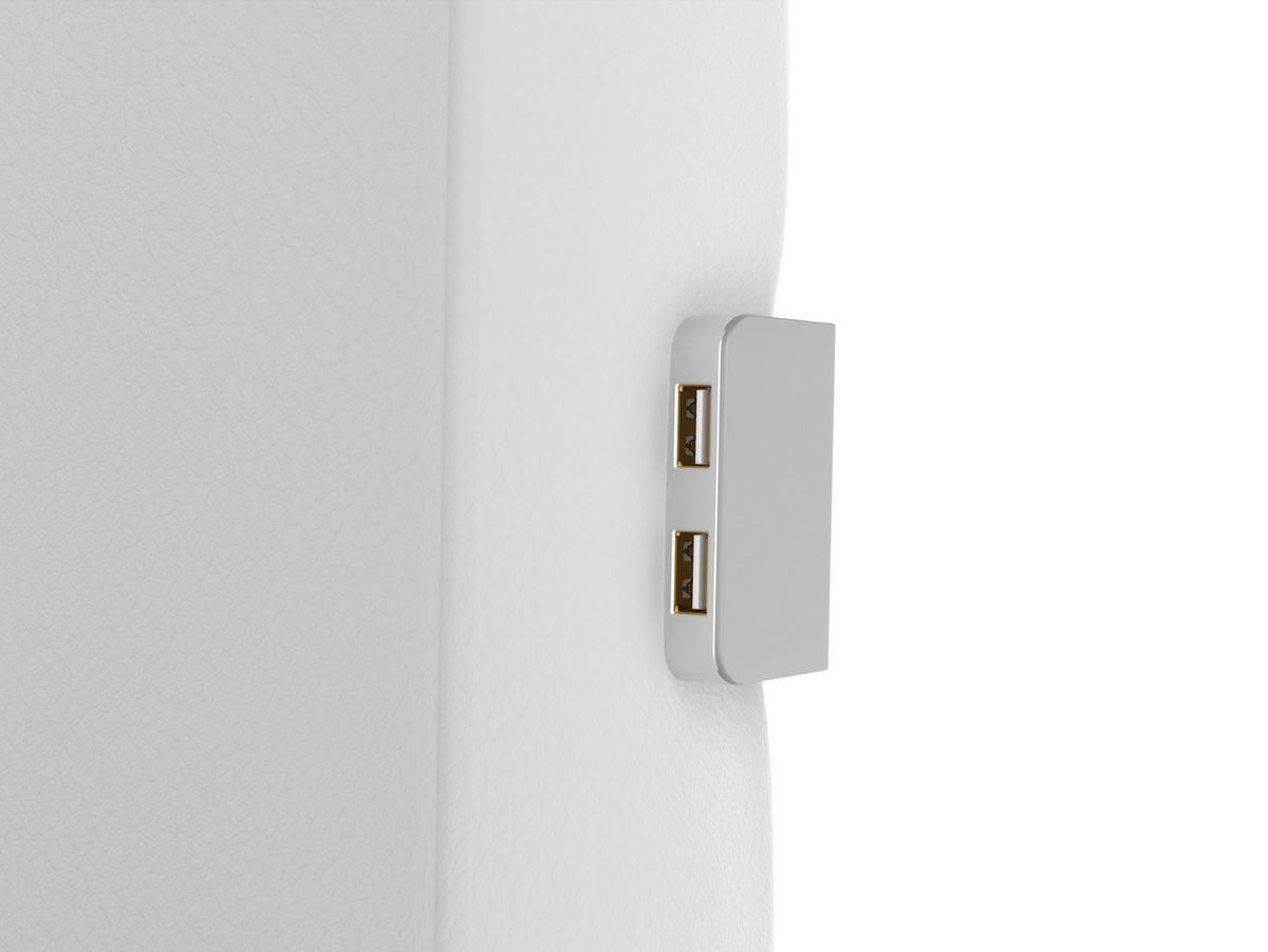 BOXBETT Monza weiß 120/200 cm LED Kunstleder - Weiß, Textil (120/200cm) - wonello